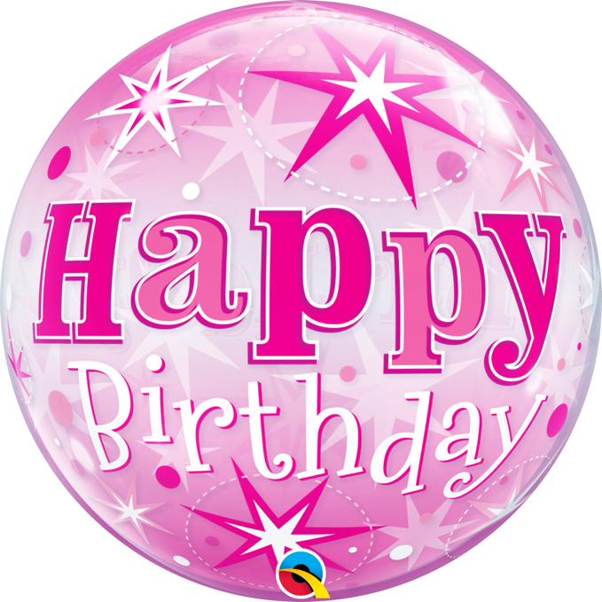 Happy Birthday Pink Starburst Sparkle (22